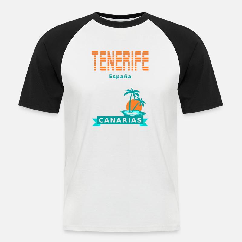 Teneriffa - Spanien - Männer Baseball-T-Shirt - Weiß/Schwarz