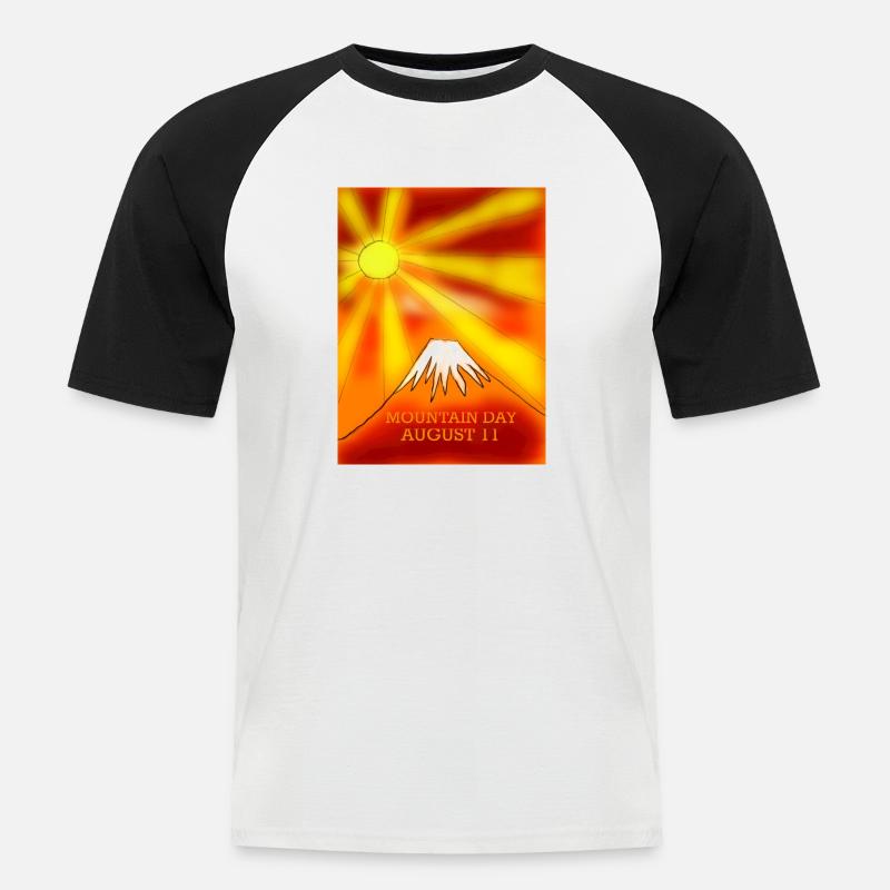 Mountain Day Japan - Männer Baseball-T-Shirt - Weiß/Schwarz