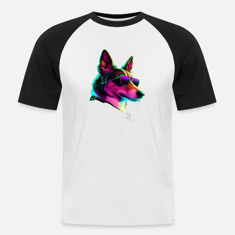 Basenji Dogs Basenjis - Männer Baseball-T-Shirt - Weiß/Schwarz