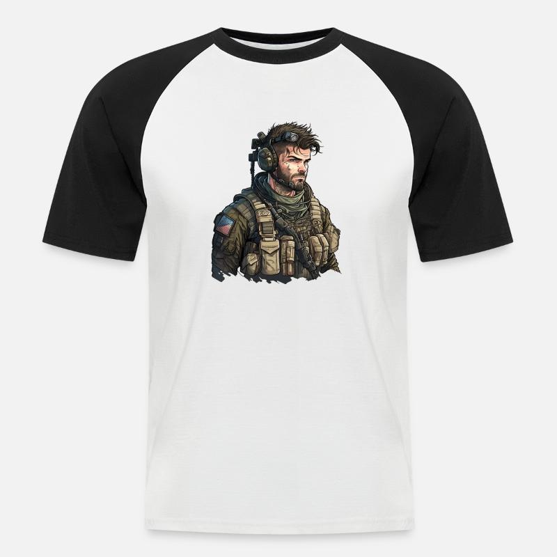 Special Forces Geschenk - Männer Baseball-T-Shirt - Weiß/Schwarz