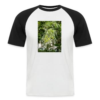 Joie du voyageur Clématite vitalba - T-shirt baseball manches courtes Homme - blanc/noir - Devant - Nik (191cm)