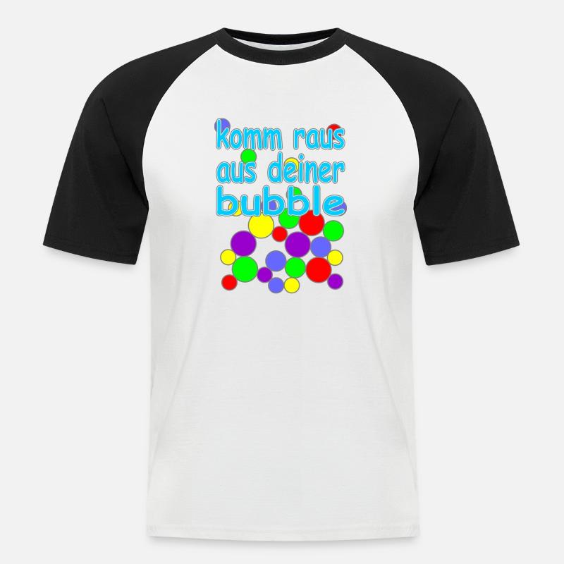 bubble deutsche Version Nr.2 - Männer Baseball-T-Shirt - Weiß/Schwarz