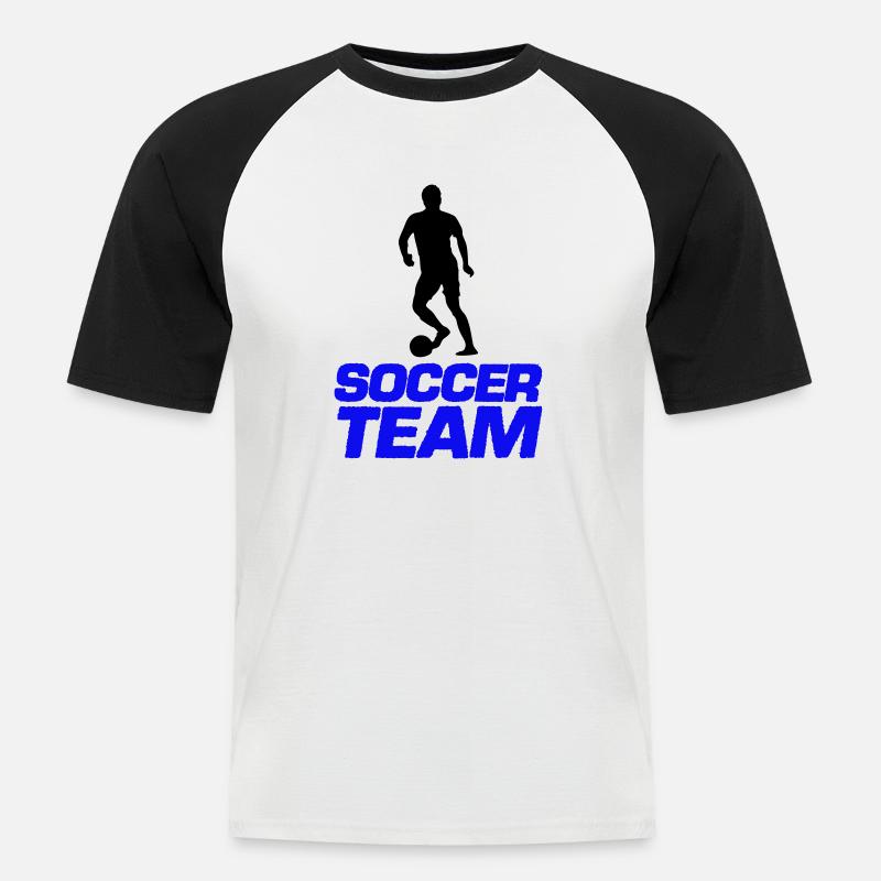 soccer team - Männer Baseball-T-Shirt - Weiß/Schwarz