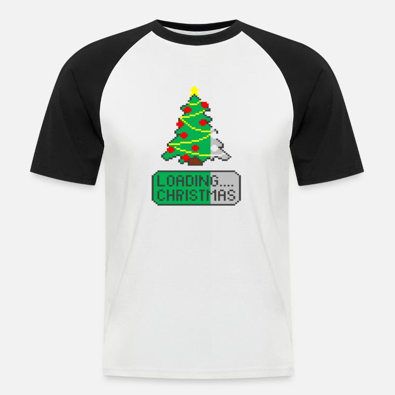 Weihnachtsbaum wird geladen - Männer Baseball-T-Shirt - Weiß/Schwarz