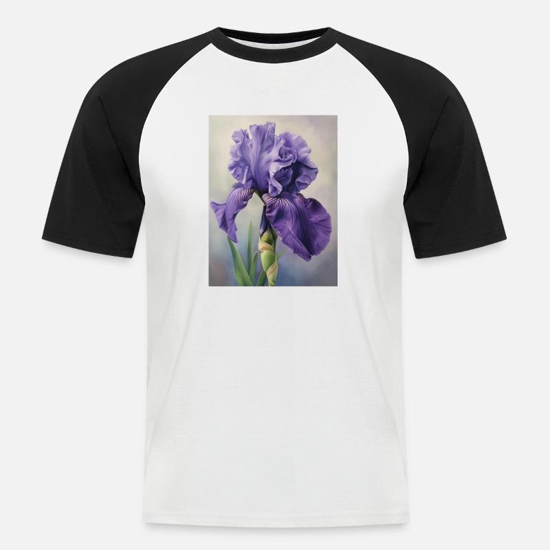 Iris FL 100 - Männer Baseball-T-Shirt - Weiß/Schwarz