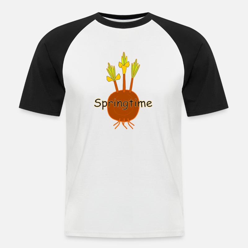 Spring time - Männer Baseball-T-Shirt - Weiß/Schwarz