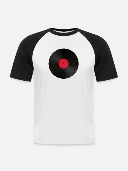 record - Men's Baseball T-Shirt - white/black