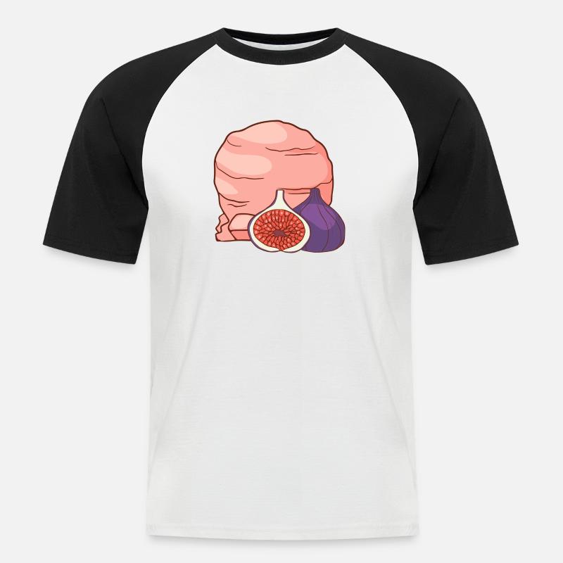 Feigenfrucht Eis Speiseeis Eiskrem Eiscreme - Männer Baseball-T-Shirt - Weiß/Schwarz