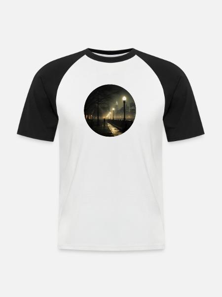 Graue Stadtgefühle: Emotionale Reflexion - Männer Baseball-T-Shirt - Weiß/Schwarz