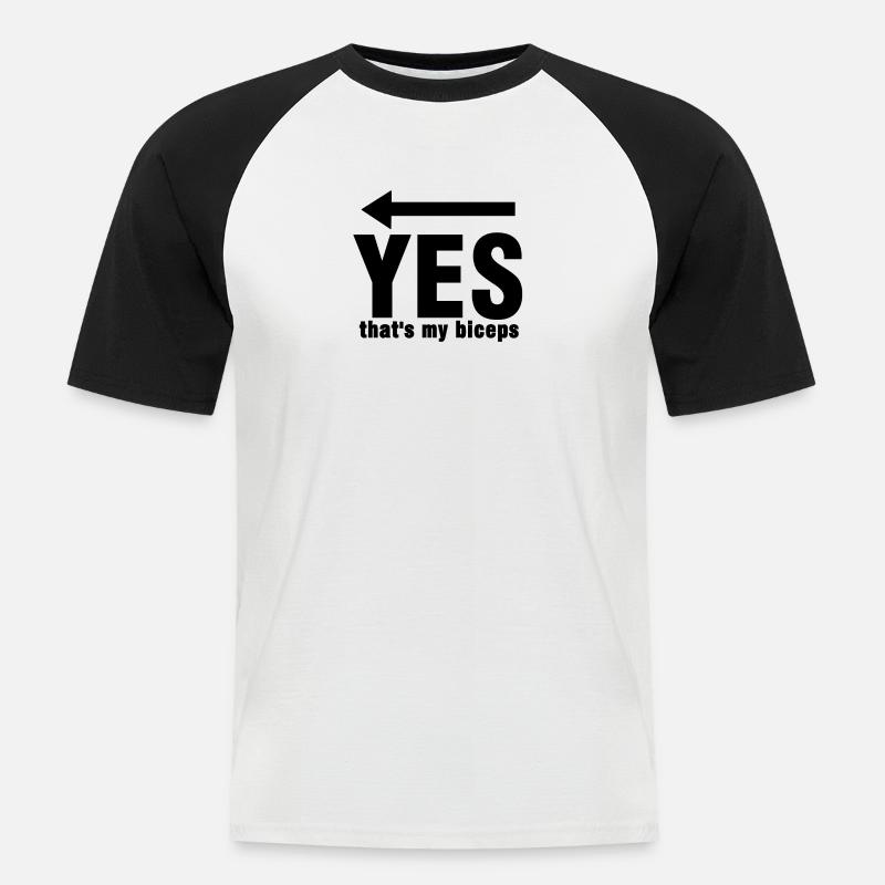 Oui, c'est mon biceps - T-shirt baseball manches courtes Homme - blanc/noir