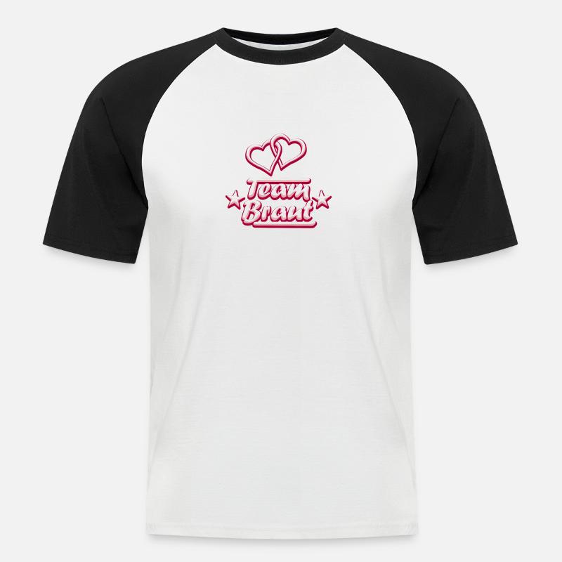 Team Braut - Männer Baseball-T-Shirt - Weiß/Schwarz