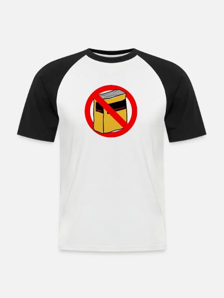 Duden stavning tak tysk gave ide - Kortærmet herre-baseballshirt - hvid/sort
