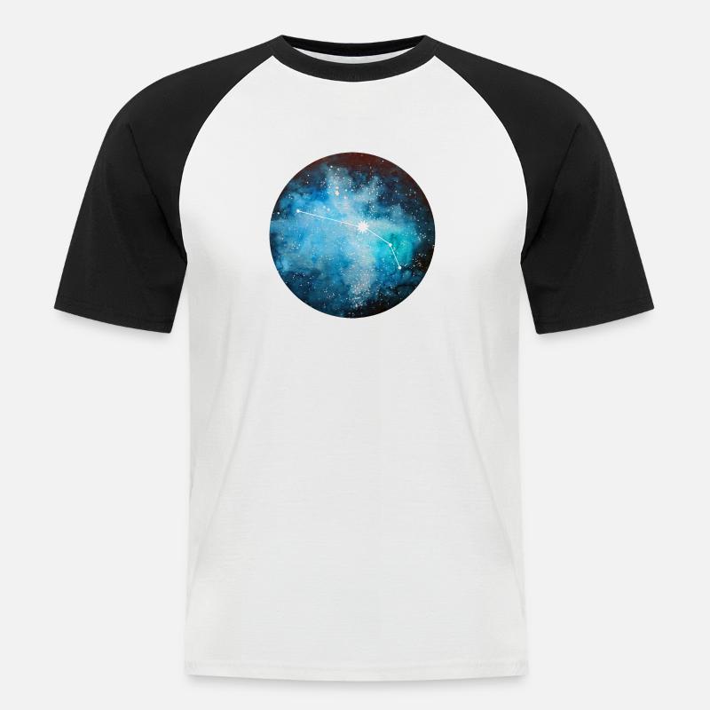 sternzeichen Widder - Männer Baseball-T-Shirt - Weiß/Schwarz