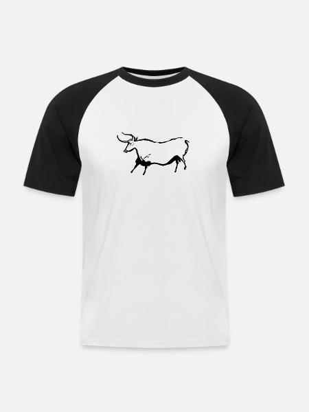 Auroch - Männer Baseball-T-Shirt - Weiß/Schwarz