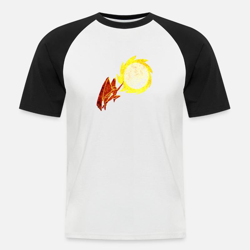 Icarus2 - Männer Baseball-T-Shirt - Weiß/Schwarz