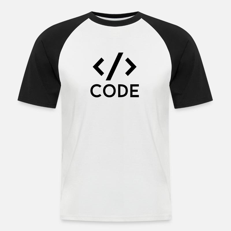 CODE - Men's Baseball T-Shirt - white/black