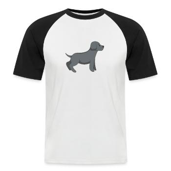 Cute Dog - T-shirt baseball manches courtes Homme - blanc/noir - Devant - Nik (191cm)