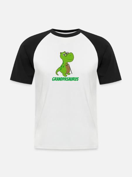 Opasaurus - Geschenkidee - Männer Baseball-T-Shirt - Weiß/Schwarz