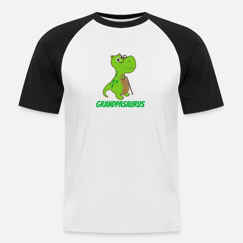 Opasaurus - Geschenkidee - Männer Baseball-T-Shirt - Weiß/Schwarz
