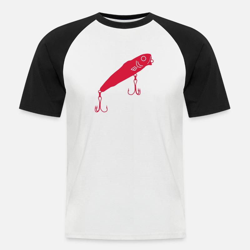 Fischköder_epc1 - Männer Baseball-T-Shirt - Weiß/Schwarz