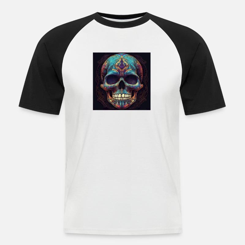 613CC239 A903 4D76 8625 2BC3F5E9915C - Männer Baseball-T-Shirt - Weiß/Schwarz