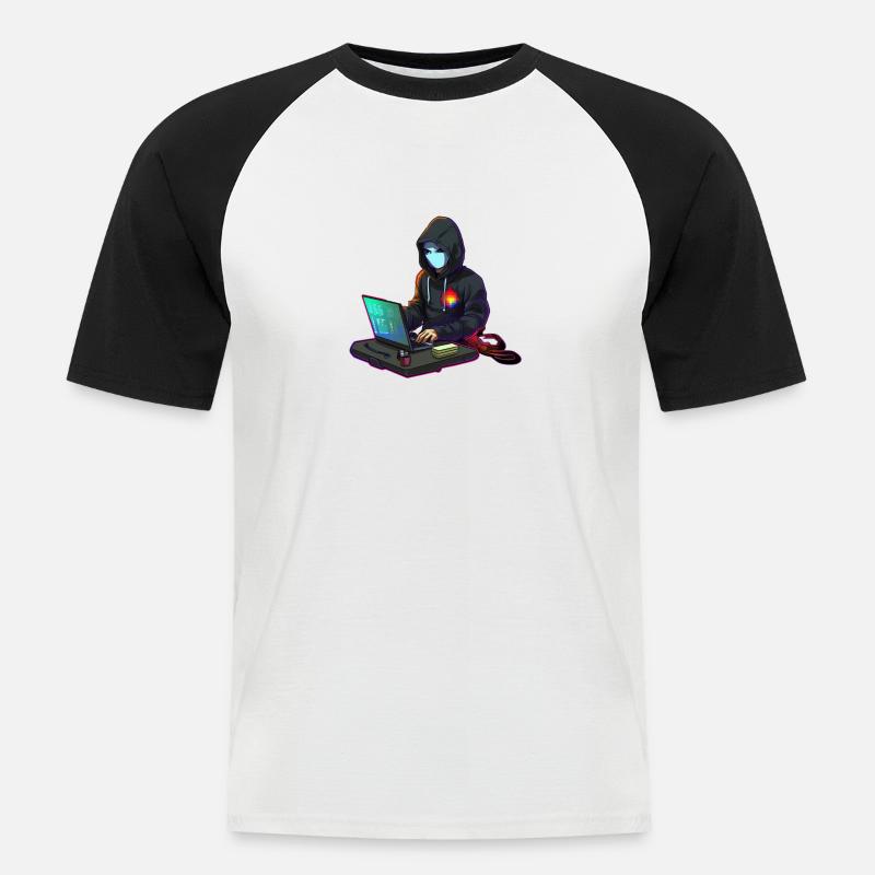 Concentrated Coder - Men's Baseball T-Shirt - white/black