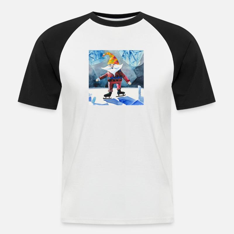 Die Wunder des Winters - Männer Baseball-T-Shirt - Weiß/Schwarz
