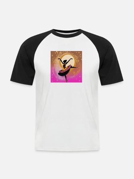 Tanzender Klang - Männer Baseball-T-Shirt - Weiß/Schwarz