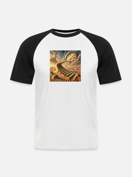 Die Treppe ins Nichts - Männer Baseball-T-Shirt - Weiß/Schwarz