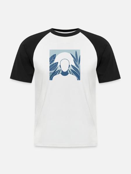 Minimalistische Illustration - Männer Baseball-T-Shirt - Weiß/Schwarz