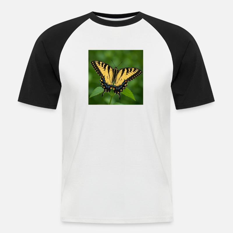Eastern Tiger swallowtail - Men's Baseball T-Shirt - white/black