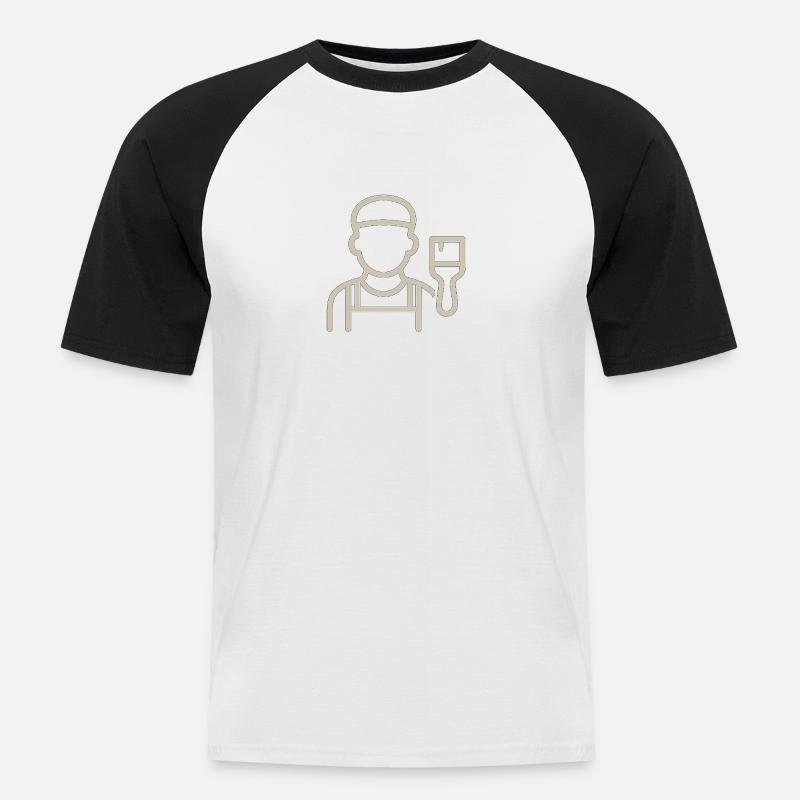 Der Maler - Männer Baseball-T-Shirt - Weiß/Schwarz