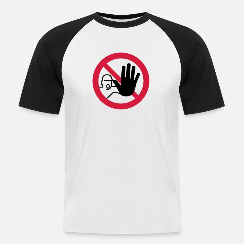 signs do not enter - Männer Baseball-T-Shirt - Weiß/Schwarz