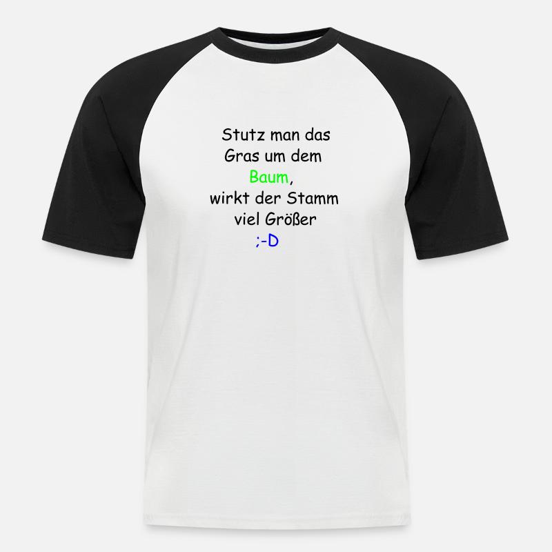 Baum Spruch | Super Geschenk - Männer Baseball-T-Shirt - Weiß/Schwarz