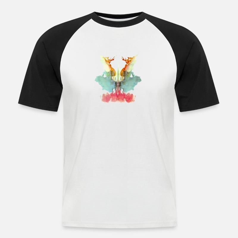 Rorschach Table 9/10 - Men's Baseball T-Shirt - white/black