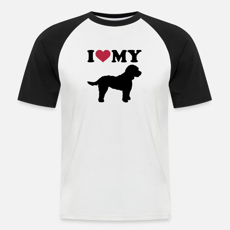 Cockapoo - Männer Baseball-T-Shirt - Weiß/Schwarz