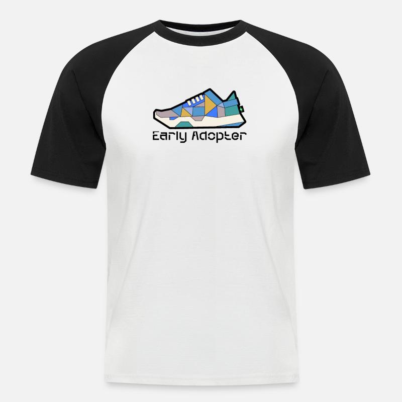 Shoe 6 - Männer Baseball-T-Shirt - Weiß/Schwarz