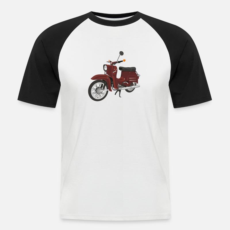 Simson Schwalbe - Männer Baseball-T-Shirt - Weiß/Schwarz