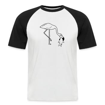 poisson froid faim manger délicieuse bouche sur la nourriture tr - T-shirt baseball manches courtes Homme - blanc/noir - Devant - Nik (191cm)