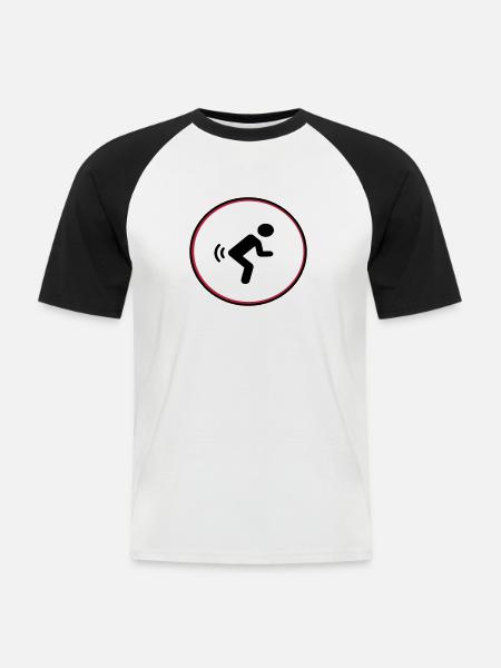 fart - Men's Baseball T-Shirt - white/black