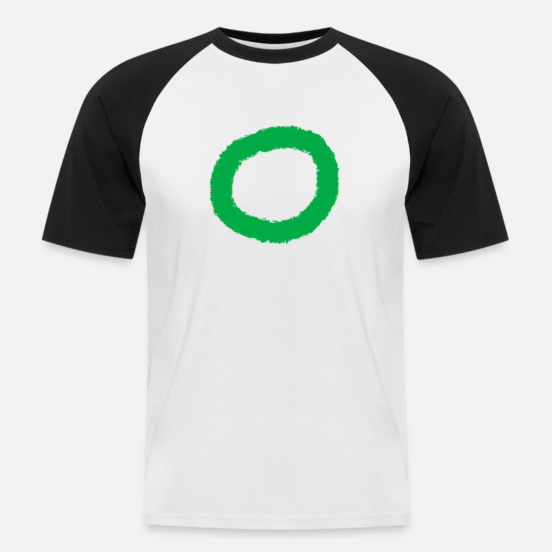 Circle Manch - Men's Baseball T-Shirt - white/black