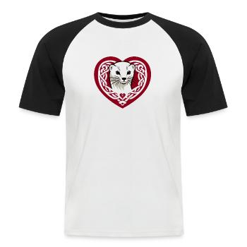 Hermione Tribal Heart from Brittany - Men's Baseball T-Shirt - white/black - Front - Nik (191cm)