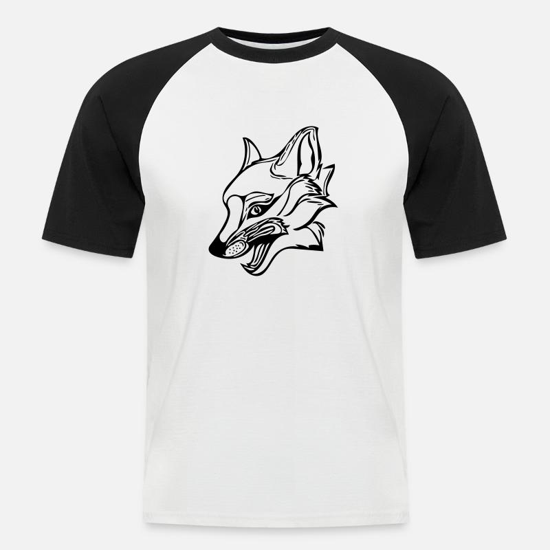 Fuchs - Männer Baseball-T-Shirt - Weiß/Schwarz