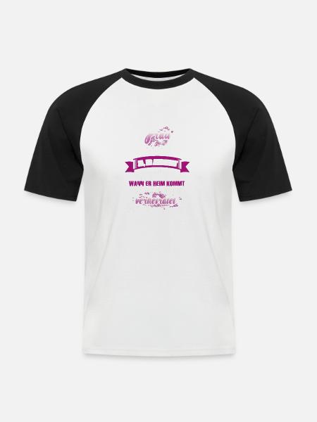 Trucker - Männer Baseball-T-Shirt - Weiß/Schwarz