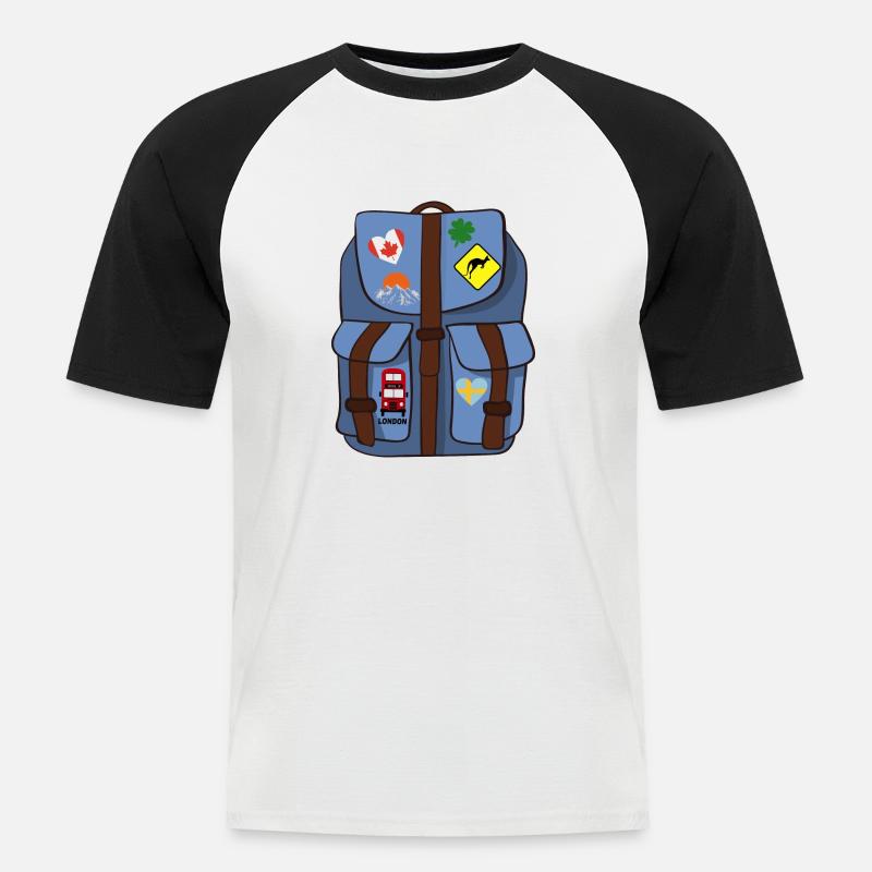 backpack - Men's Baseball T-Shirt - white/black