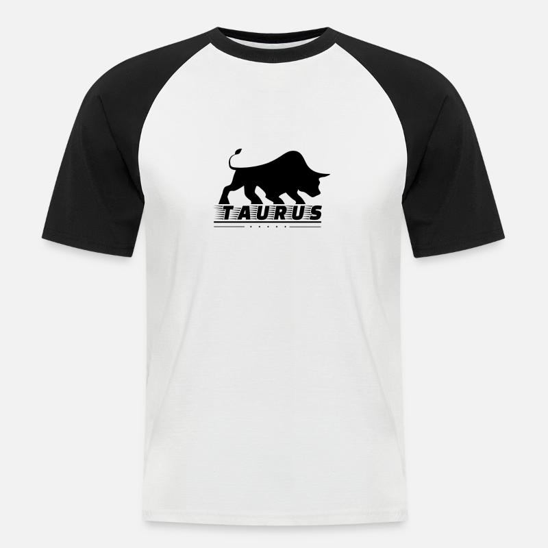 Taurus Stier Bulle - Männer Baseball-T-Shirt - Weiß/Schwarz