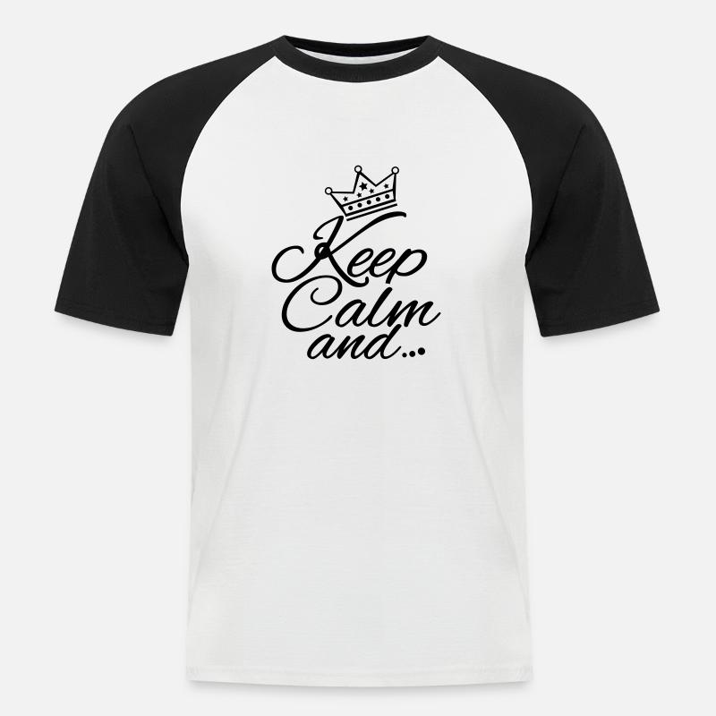 keep_calm_and_gi1 - Männer Baseball-T-Shirt - Weiß/Schwarz