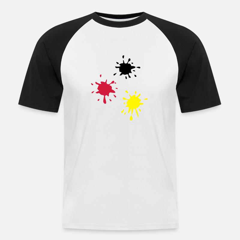 Kunst, Klecks, kunstklecks (super cheap!) - Männer Baseball-T-Shirt - Weiß/Schwarz