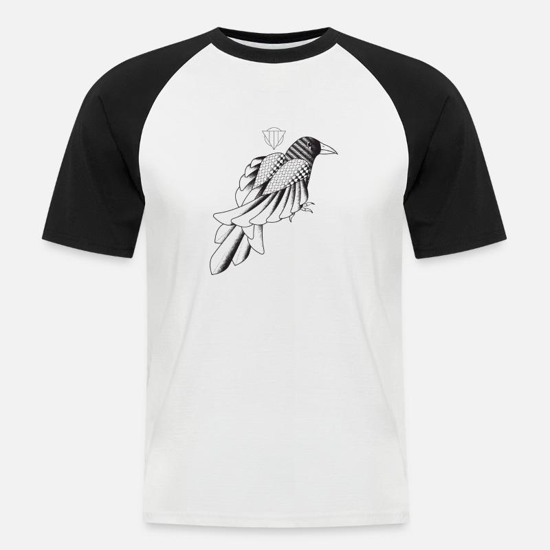 Die Krähe - Männer Baseball-T-Shirt - Weiß/Schwarz