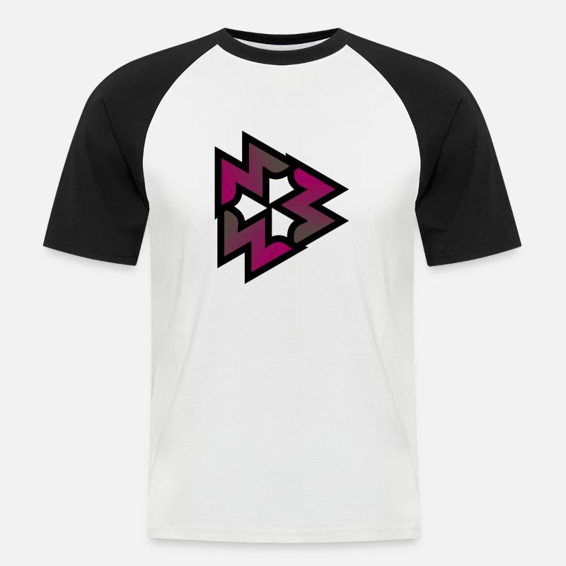 Canada leaf - Männer Baseball-T-Shirt - Weiß/Schwarz